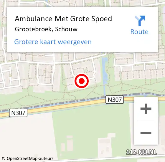 Locatie op kaart van de 112 melding: Ambulance Met Grote Spoed Naar Grootebroek, Schouw op 2 april 2019 18:29