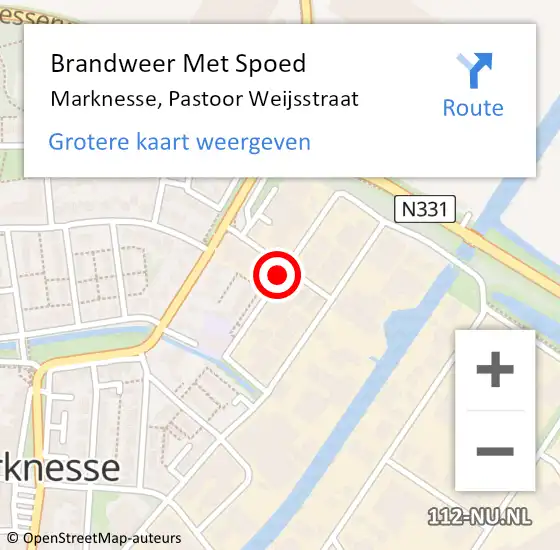 Locatie op kaart van de 112 melding: Brandweer Met Spoed Naar Marknesse, Pastoor Weijsstraat op 2 april 2019 19:39