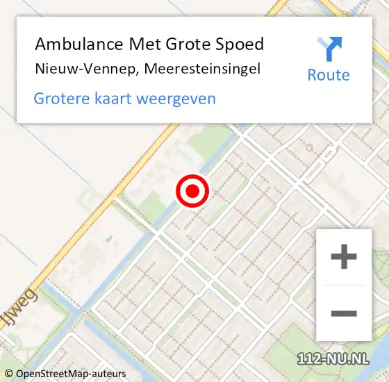 Locatie op kaart van de 112 melding: Ambulance Met Grote Spoed Naar Nieuw-Vennep, Meeresteinsingel op 2 april 2019 19:56