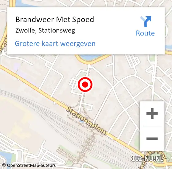 Locatie op kaart van de 112 melding: Brandweer Met Spoed Naar Zwolle, Stationsweg op 2 april 2019 20:05