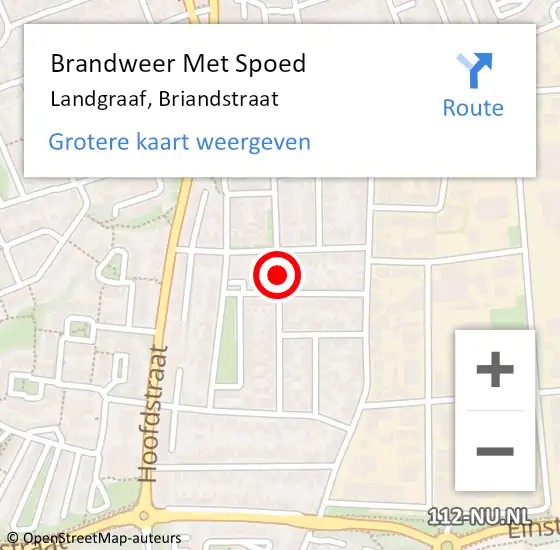 Locatie op kaart van de 112 melding: Brandweer Met Spoed Naar Landgraaf, Briandstraat op 2 april 2019 20:17