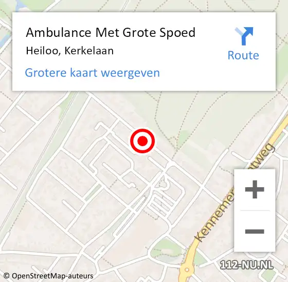 Locatie op kaart van de 112 melding: Ambulance Met Grote Spoed Naar Heiloo, Kerkelaan op 2 april 2019 23:07