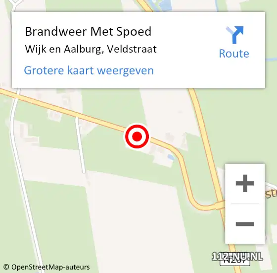 Locatie op kaart van de 112 melding: Brandweer Met Spoed Naar Wijk en Aalburg, Veldstraat op 3 april 2019 09:03