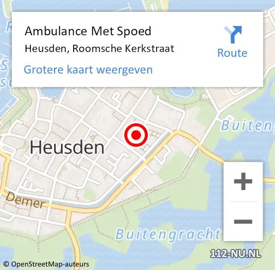 Locatie op kaart van de 112 melding: Ambulance Met Spoed Naar Heusden, Roomsche Kerkstraat op 3 april 2019 09:08
