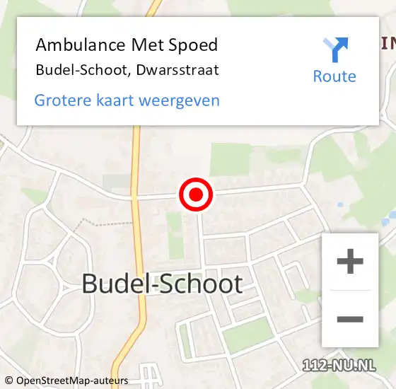 Locatie op kaart van de 112 melding: Ambulance Met Spoed Naar Budel-Schoot, Dwarsstraat op 3 april 2019 09:23