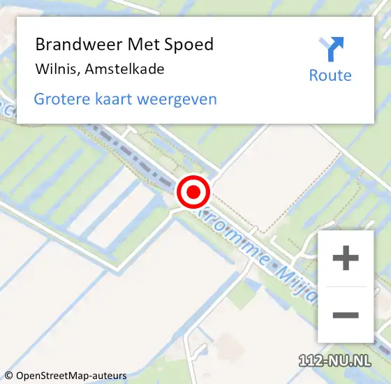 Locatie op kaart van de 112 melding: Brandweer Met Spoed Naar Wilnis, Amstelkade op 3 april 2019 11:36