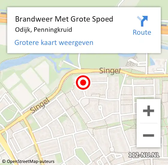 Locatie op kaart van de 112 melding: Brandweer Met Grote Spoed Naar Odijk, Penningkruid op 3 april 2019 11:37