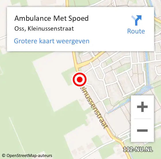 Locatie op kaart van de 112 melding: Ambulance Met Spoed Naar Oss, Kleinussenstraat op 3 april 2019 11:50