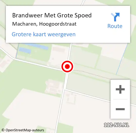 Locatie op kaart van de 112 melding: Brandweer Met Grote Spoed Naar Macharen, Hoogoordstraat op 3 april 2019 12:14