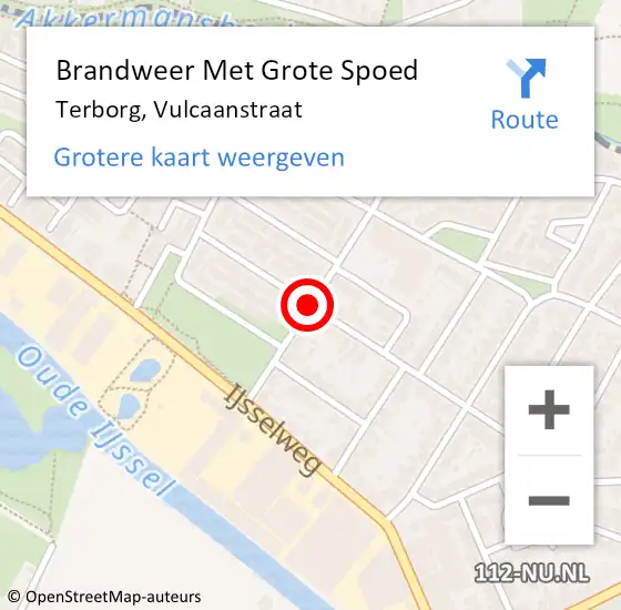 Locatie op kaart van de 112 melding: Brandweer Met Grote Spoed Naar Terborg, Vulcaanstraat op 3 april 2019 14:16