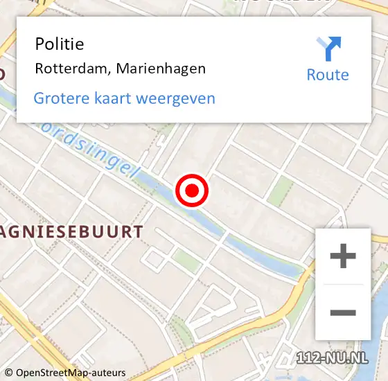 Locatie op kaart van de 112 melding: Politie Rotterdam, A13 Re op 3 april 2019 15:59