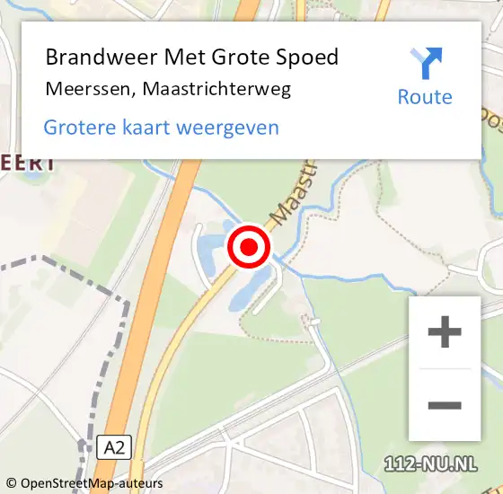 Locatie op kaart van de 112 melding: Brandweer Met Grote Spoed Naar Meerssen, Maastrichterweg op 3 april 2019 16:33