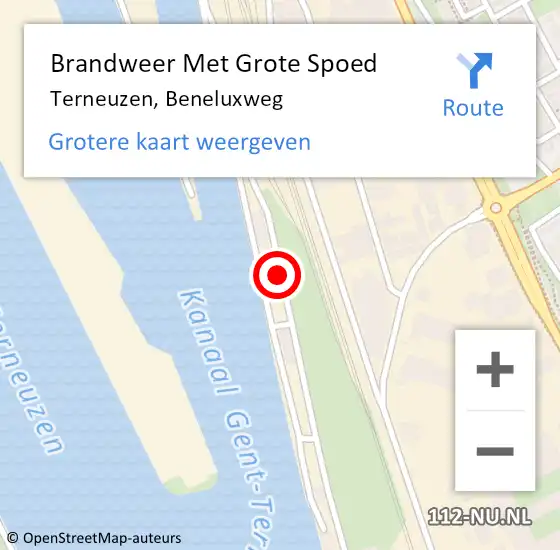 Locatie op kaart van de 112 melding: Brandweer Met Grote Spoed Naar Terneuzen, Beneluxweg op 3 april 2019 17:14