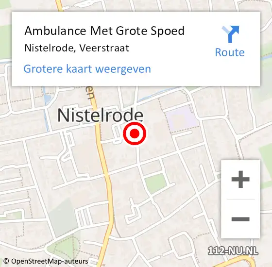 Locatie op kaart van de 112 melding: Ambulance Met Grote Spoed Naar Nistelrode, Veerstraat op 3 april 2019 17:36