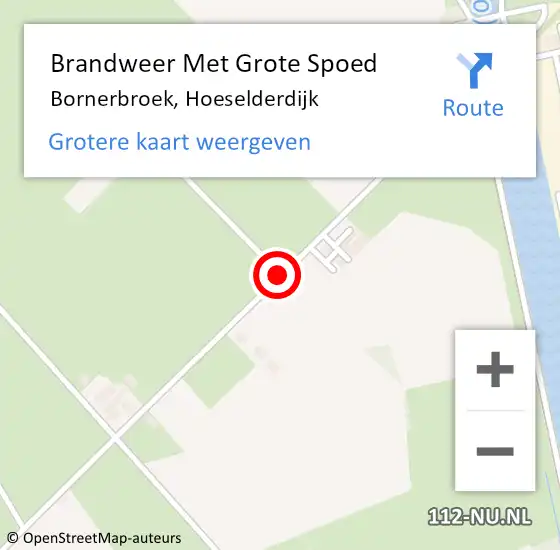Locatie op kaart van de 112 melding: Brandweer Met Grote Spoed Naar Bornerbroek, Hoeselderdijk op 3 april 2019 18:26