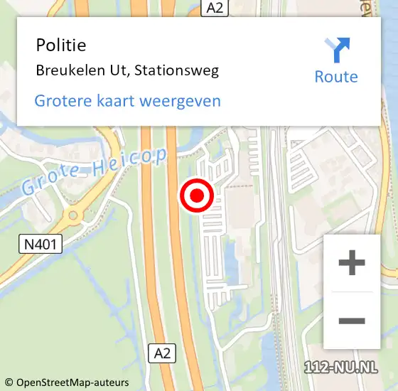 Locatie op kaart van de 112 melding: Politie Breukelen Ut, Stationsweg op 28 maart 2014 10:23