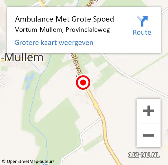 Locatie op kaart van de 112 melding: Ambulance Met Grote Spoed Naar Vortum-Mullem, Provincialeweg op 3 april 2019 20:08