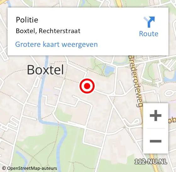 Locatie op kaart van de 112 melding: Politie Boxtel, Rechterstraat op 3 april 2019 20:52