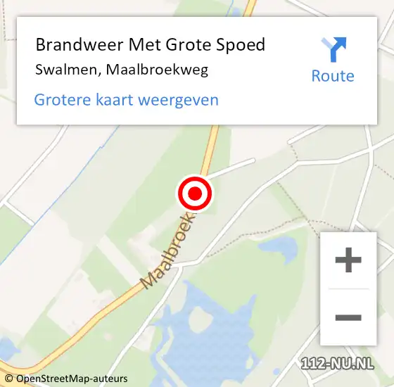 Locatie op kaart van de 112 melding: Brandweer Met Grote Spoed Naar Swalmen, Maalbroekweg op 3 april 2019 21:02