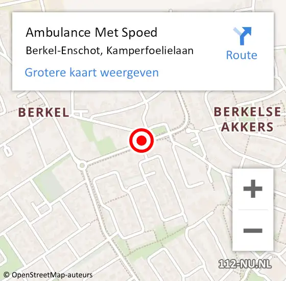 Locatie op kaart van de 112 melding: Ambulance Met Spoed Naar Berkel-Enschot, Kamperfoelielaan op 3 april 2019 21:53