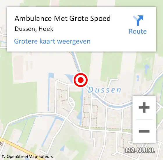 Locatie op kaart van de 112 melding: Ambulance Met Grote Spoed Naar Dussen, Hoek op 3 april 2019 22:07