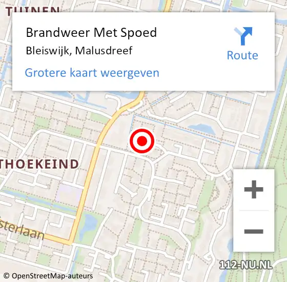 Locatie op kaart van de 112 melding: Brandweer Met Spoed Naar Bleiswijk, Malusdreef op 3 april 2019 22:58