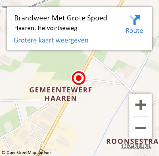 Locatie op kaart van de 112 melding: Brandweer Met Grote Spoed Naar Haaren, Helvoirtseweg op 4 april 2019 10:02