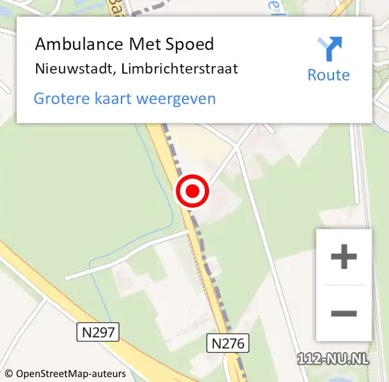 Locatie op kaart van de 112 melding: Ambulance Met Spoed Naar Nieuwstadt, Limbrichterstraat op 28 maart 2014 11:11