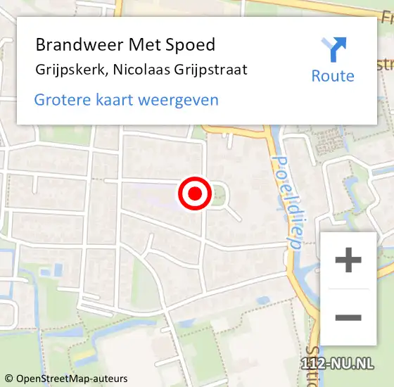 Locatie op kaart van de 112 melding: Brandweer Met Spoed Naar Grijpskerk, Nicolaas Grijpstraat op 28 maart 2014 11:15