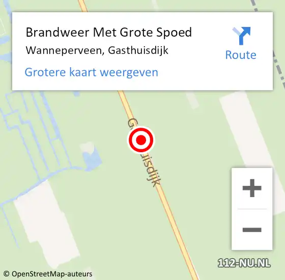 Locatie op kaart van de 112 melding: Brandweer Met Grote Spoed Naar Wanneperveen, Gasthuisdijk op 4 april 2019 11:36