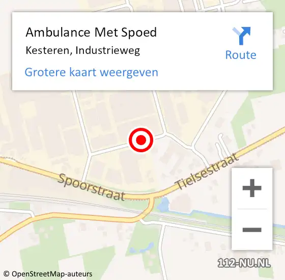 Locatie op kaart van de 112 melding: Ambulance Met Spoed Naar Kesteren, Industrieweg op 4 april 2019 11:51