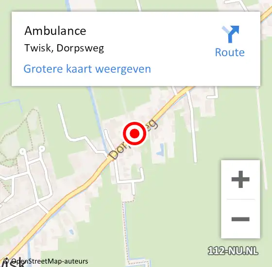 Locatie op kaart van de 112 melding: Ambulance Twisk, Dorpsweg op 4 april 2019 13:16