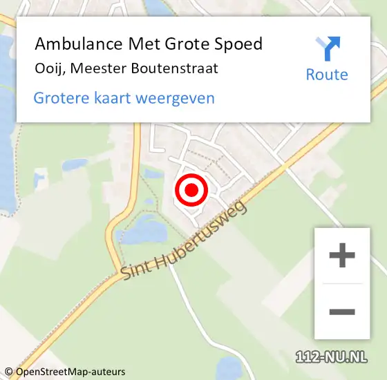 Locatie op kaart van de 112 melding: Ambulance Met Grote Spoed Naar Ooij, Meester Boutenstraat op 4 april 2019 14:27