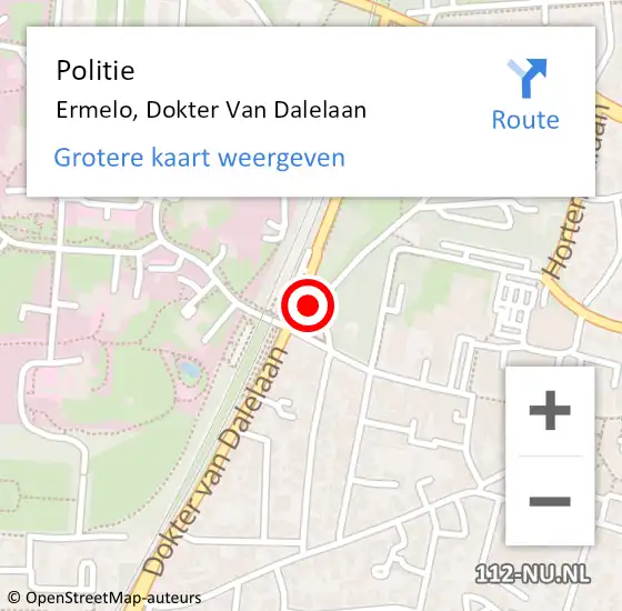 Locatie op kaart van de 112 melding: Politie Ermelo, Dokter Van Dalelaan op 4 april 2019 14:45