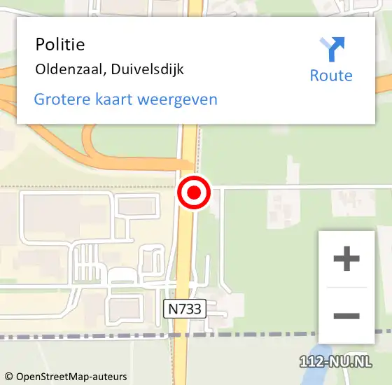 Locatie op kaart van de 112 melding: Politie Oldenzaal, Duivelsdijk op 4 april 2019 15:26