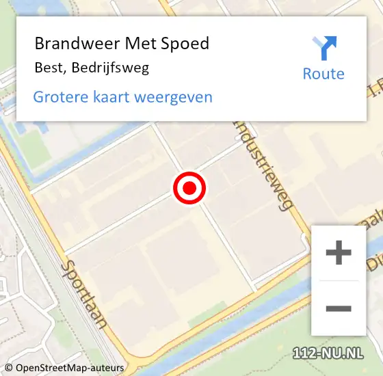 Locatie op kaart van de 112 melding: Brandweer Met Spoed Naar Best, Bedrijfsweg op 4 april 2019 16:14