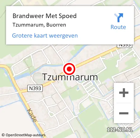 Locatie op kaart van de 112 melding: Brandweer Met Spoed Naar Tzummarum, Buorren op 4 april 2019 16:59