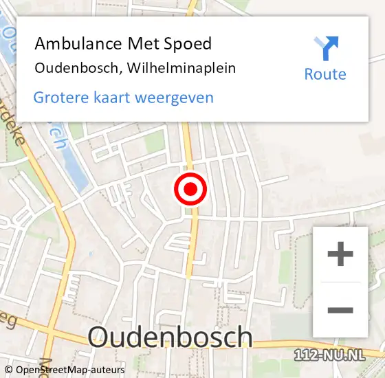 Locatie op kaart van de 112 melding: Ambulance Met Spoed Naar Oudenbosch, Wilhelminaplein op 4 april 2019 17:14