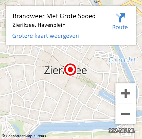 Locatie op kaart van de 112 melding: Brandweer Met Grote Spoed Naar Zierikzee, Havenplein op 4 april 2019 17:30