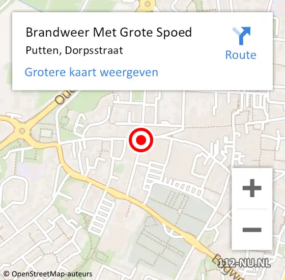 Locatie op kaart van de 112 melding: Brandweer Met Grote Spoed Naar Putten, Dorpsstraat op 4 april 2019 20:52