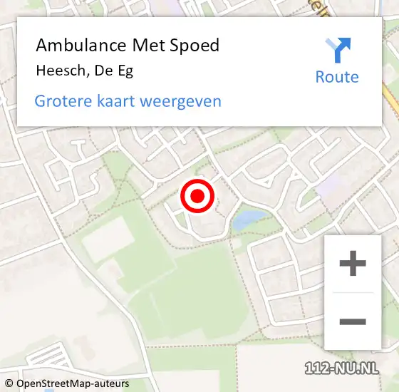 Locatie op kaart van de 112 melding: Ambulance Met Spoed Naar Heesch, De Eg op 5 april 2019 00:41