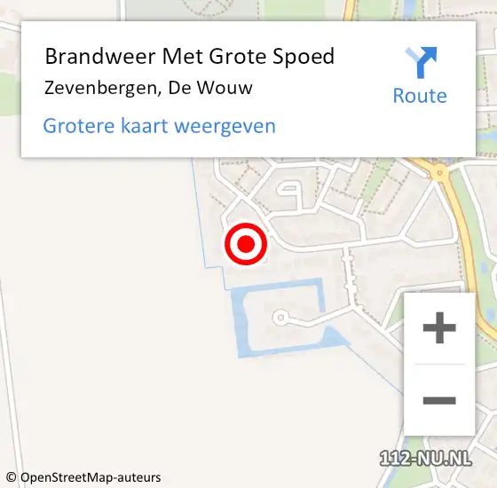 Locatie op kaart van de 112 melding: Brandweer Met Grote Spoed Naar Zevenbergen, De Wouw op 5 april 2019 05:18