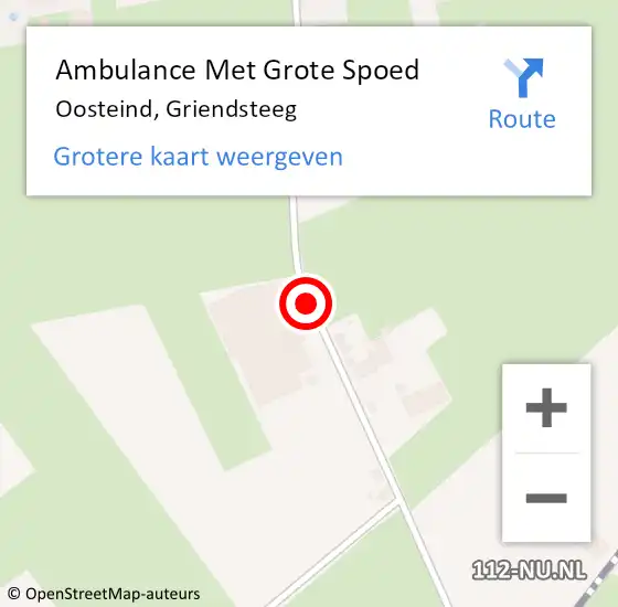 Locatie op kaart van de 112 melding: Ambulance Met Grote Spoed Naar Oosteind, Griendsteeg op 5 april 2019 06:30
