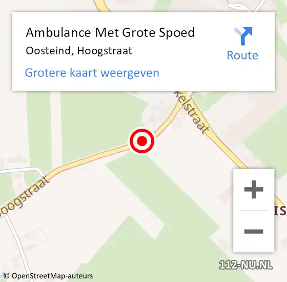 Locatie op kaart van de 112 melding: Ambulance Met Grote Spoed Naar Oosteind, Hoogstraat op 5 april 2019 07:16