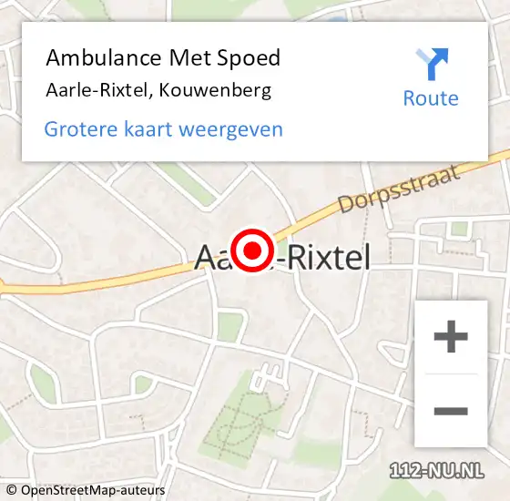 Locatie op kaart van de 112 melding: Ambulance Met Spoed Naar Aarle-Rixtel, Kouwenberg op 5 april 2019 08:04