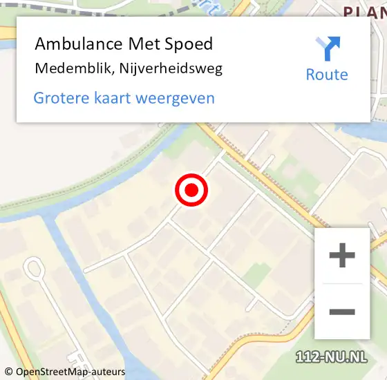 Locatie op kaart van de 112 melding: Ambulance Met Spoed Naar Medemblik, Nijverheidsweg op 5 april 2019 09:39