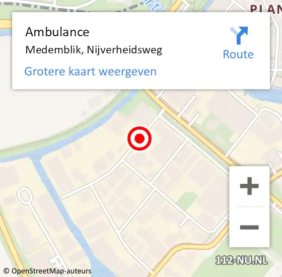 Locatie op kaart van de 112 melding: Ambulance Medemblik, Nijverheidsweg op 5 april 2019 09:40