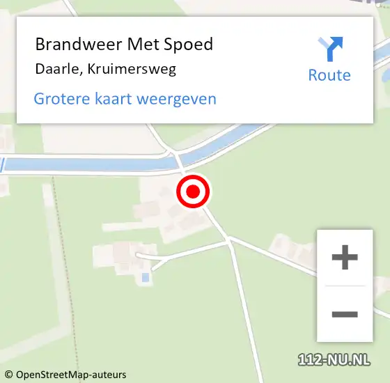 Locatie op kaart van de 112 melding: Brandweer Met Spoed Naar Daarle, Kruimersweg op 5 april 2019 10:42