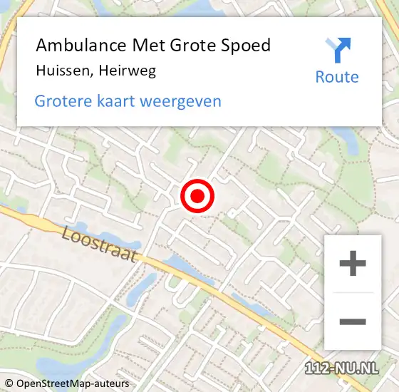 Locatie op kaart van de 112 melding: Ambulance Met Grote Spoed Naar Huissen, Heirweg op 5 april 2019 10:54