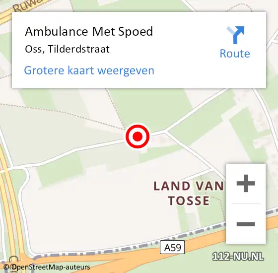 Locatie op kaart van de 112 melding: Ambulance Met Spoed Naar Oss, Tilderdstraat op 28 maart 2014 12:45